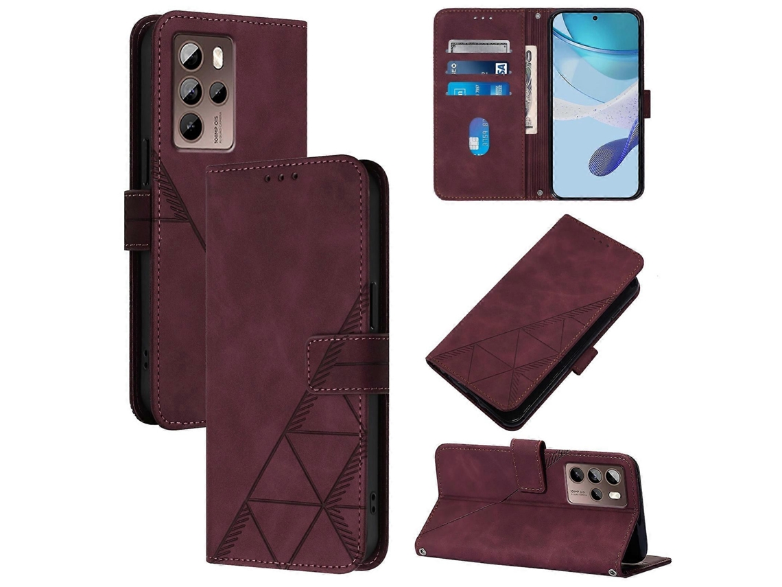 Capa De Celular De Couro Com Flip E Relevo 3d Para Htc U24 Pro