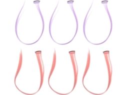 Apliques de cabelo coloridos com presilhas para cabelos longos e lisos, 6 peças em seda de alta qualidade.