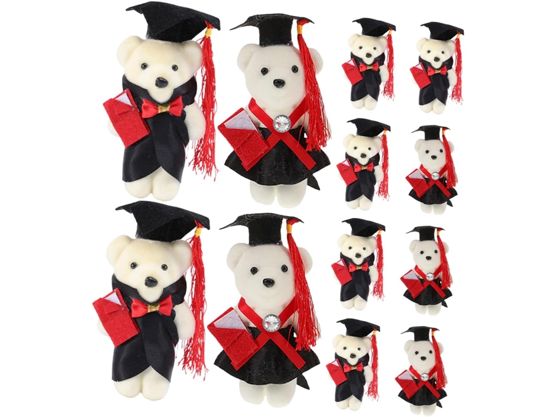 Kit Com 12 Ursinhos De Pelúcia Para Formatura, Faça Você Mesmo Seu
