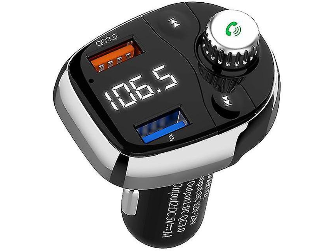 Transmissor Fm Bluetooth Yizhood T62 V5.0 3 Modos Música Preto