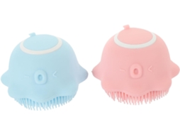 Conjunto De 2 Escovas Silicone Para Banho Veemoon Bebês E Adultos Limpeza Suave Massagem