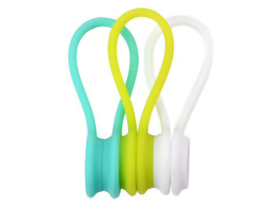 2026zentro-3pcs Enrolador De Cabo De Fone De Ouvido Portátil Silicone Clip Para Casa Escritório Branco Azul