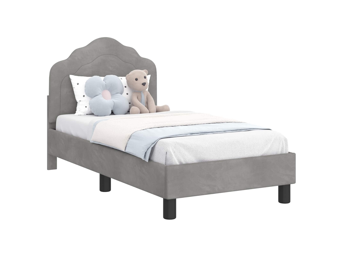 Estrutura de Cama para Criança com Cabeceira Cinzento Claro MAISON EXCLUSIVE