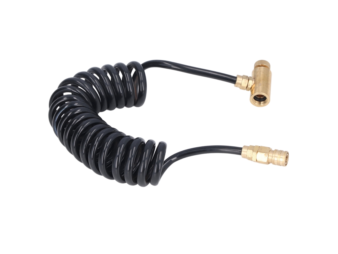 Conjunto de adaptadores de latão para extensão de mangueira espiral com gatilho para botijão de gás verde de 1500 psi.
