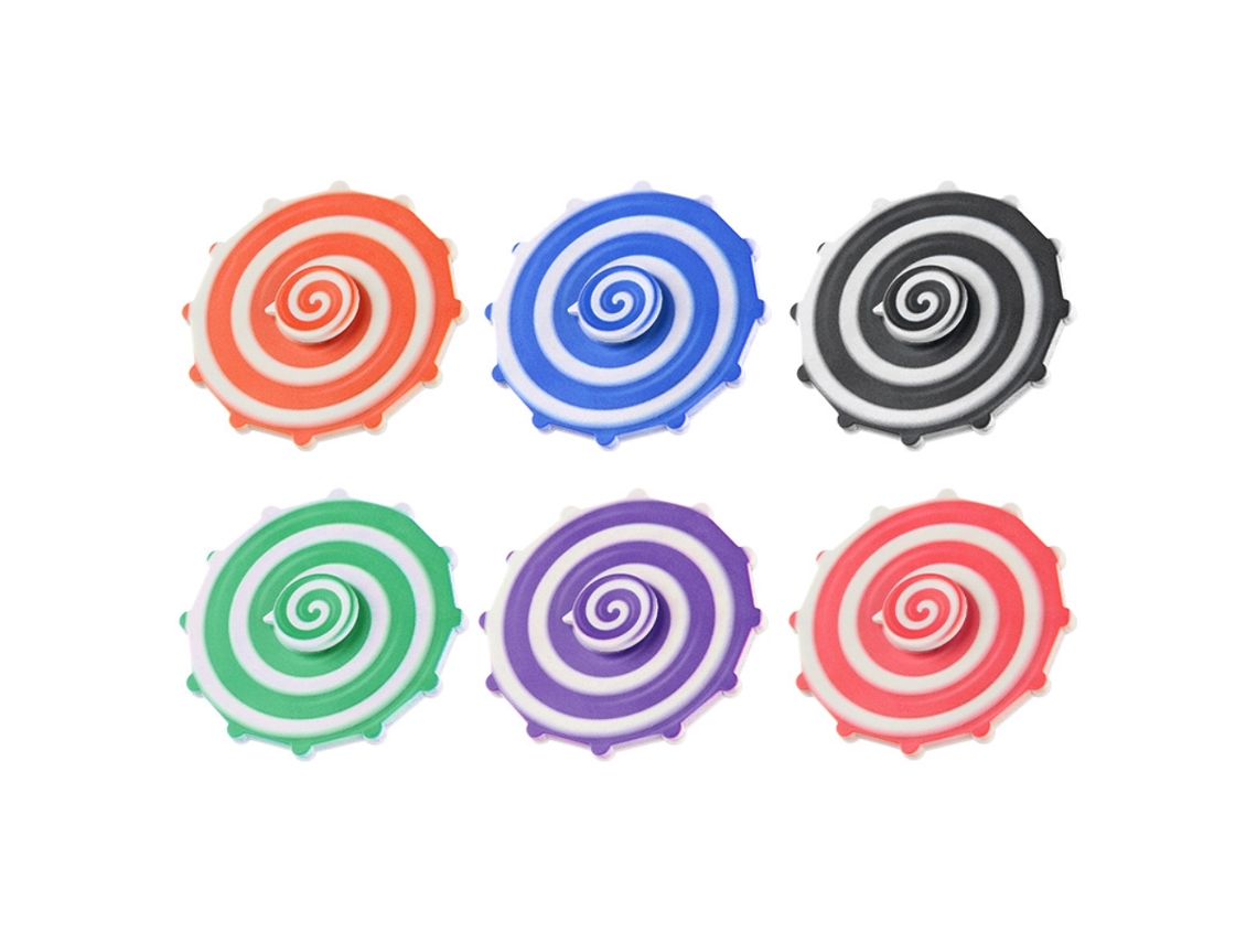Mali 6pcs Giroscópio de Dedo Brinquedo Anti estresse Colorido Impressão Uv Duas Faces para Crianças