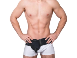 Cinta de hérnia inguinal masculina, pós-parto, umbilical, flexível, ajustável, preto, tamanho G CHARM
