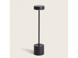 Candeeiro De Mesa Led Portátil Em Metal Com Bateria Usb Recarregável Zimba Preto