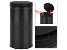 Vidaxl Caixote Do Lixo Com Sensor Automático 60 L Aço Carbono Preto