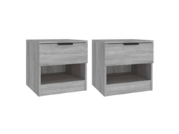 Bedside Cabinet, Bedside Cabinets Vidaxl Cinzeto Madeira Processada (n/a)