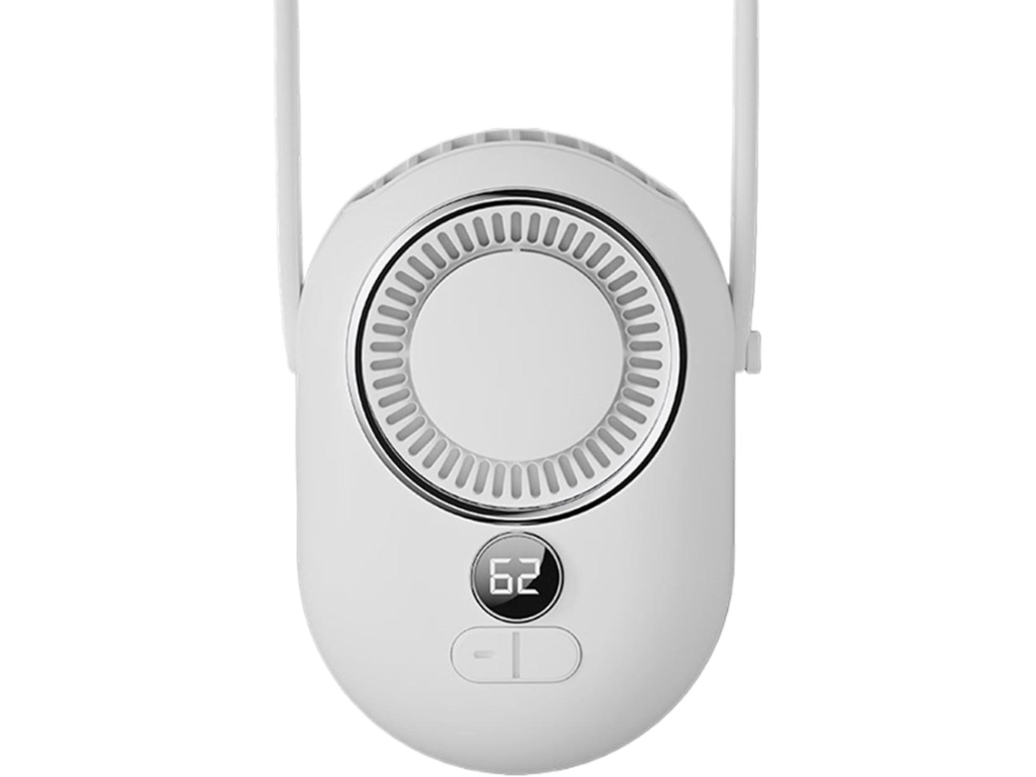 Ventilador de pescoço portátil, recarregável, três velocidades, ideal para viagens, praia, piqueniques