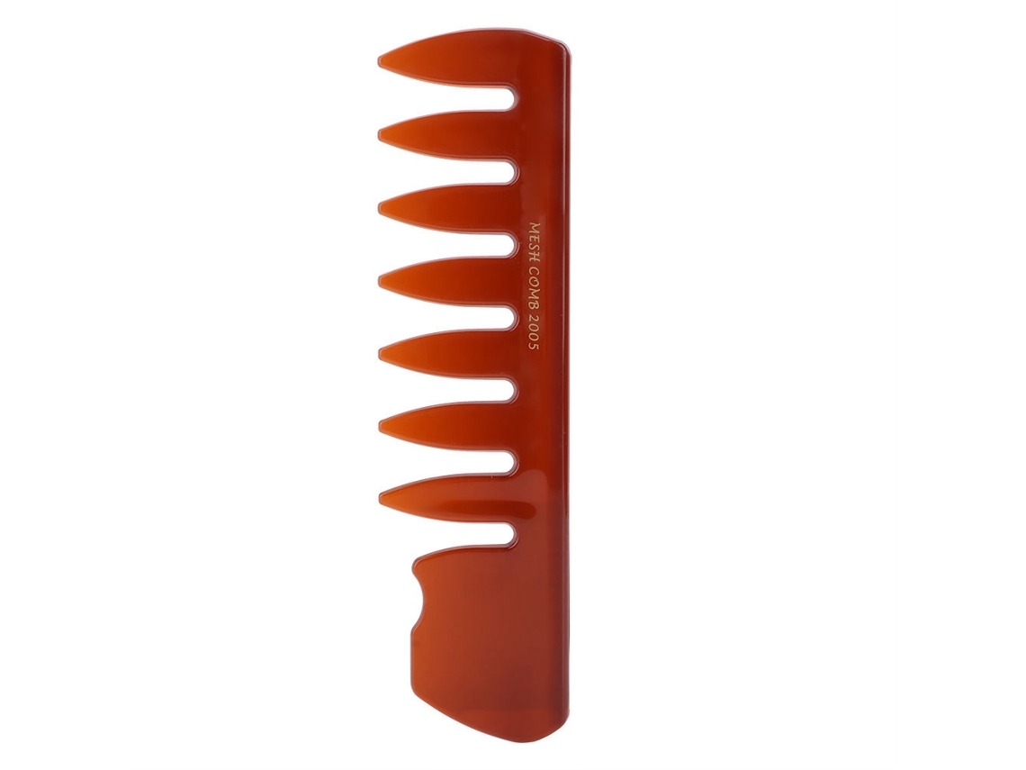 Pente de dentes largos 2026 para queixo, sobrancelhas e cabelo, ideal para estilização com óleo. Cor marrom escura.