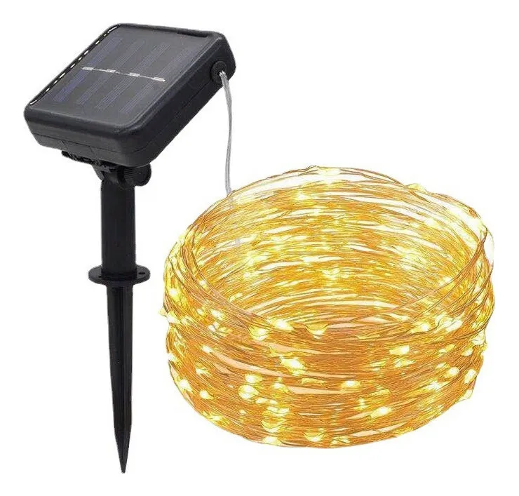 Novas Luzes De Corda De Fio De Cobre Solar Decoramvayotoy