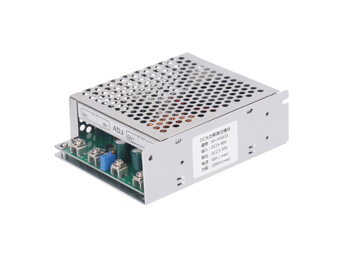 Módulo Buck S/MARCA, DC para DC, 50a, 1000w, entrada DC 25-90v, saída DC 2.5-50v, ajustável, com cooler