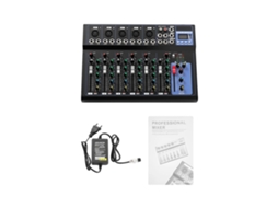 Mixer De Ãudio, 7 Canais, 6 Estilos Musicais Integrados, Preto Oem