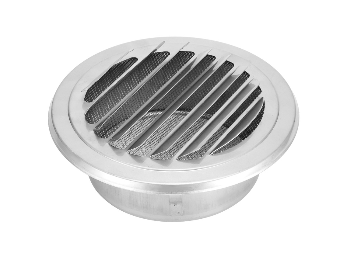 Capacete de Ventilação com Grade Plana Inox 304 125mm
