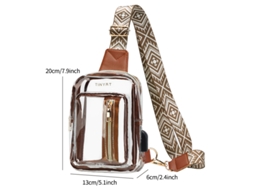 Bolsa Transversal Feminina Transparente em Pvc vertical YUNZII
