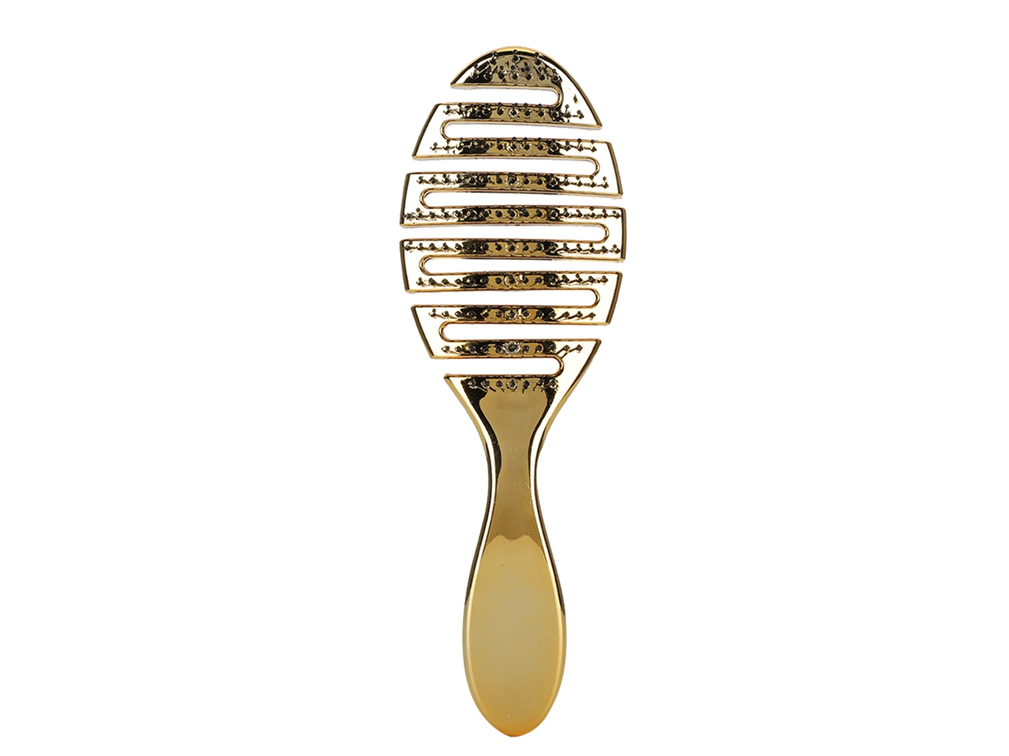 Escova de cabelo vintage 2026 com óleo, massageador de couro cabeludo, estilo profissional de cabeleireiro, cor dourada.