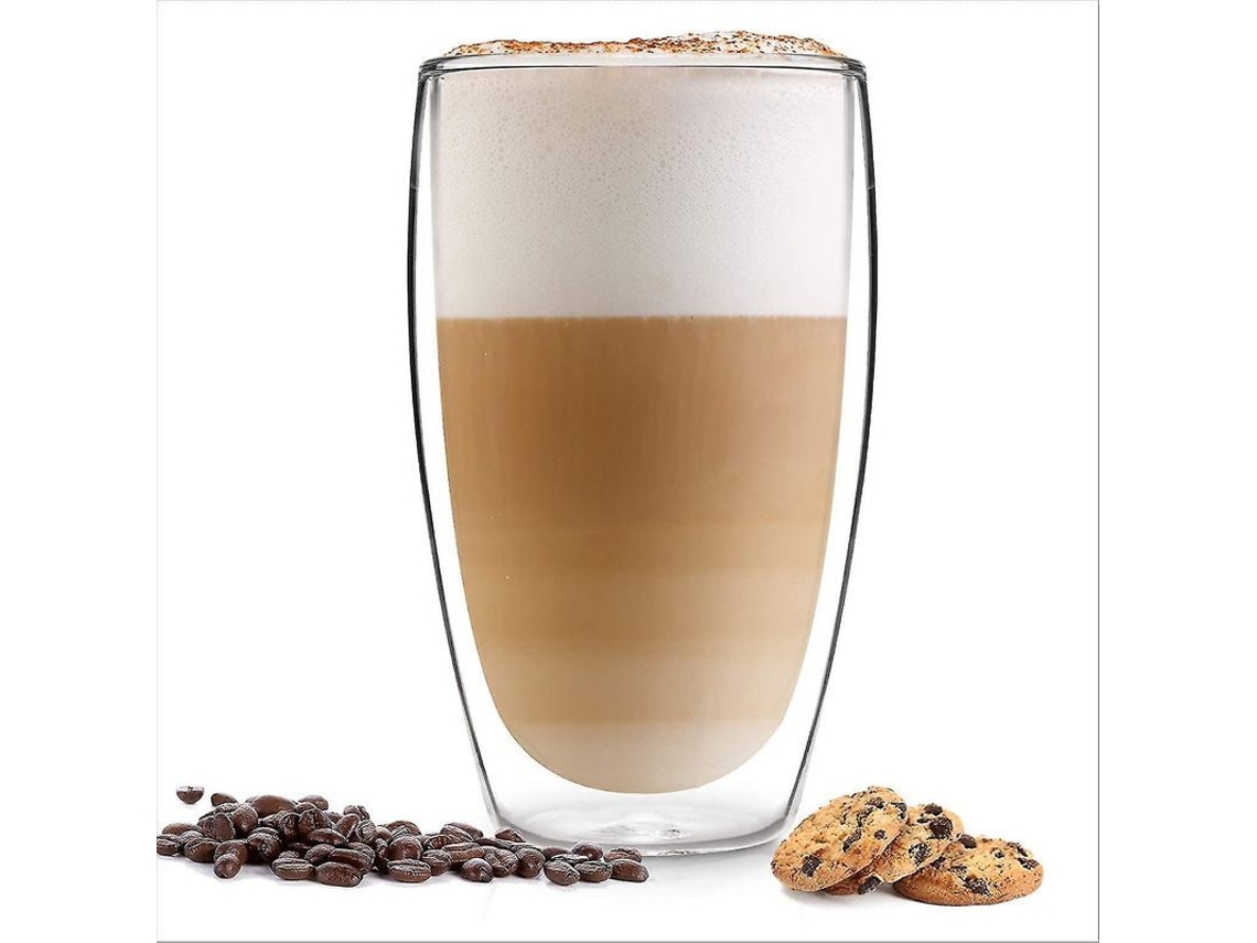 Vasos De Latte Macchiato 2025 Diseño Adecuado (4 X 330ml) - Doble Pared De Vidrio Borosilicato
