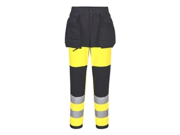 Pantalão De Alta Visibilidade Feminino Classe 1 Elástico Eco Wx2 Amarillo/negro / 34