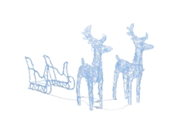 Reindeer And Sleigh Christmas Decoration, Reindeer And Sleigh Christmas Decorations Vidaxl (43 X 11 X 55 Cm (2 Pcs))