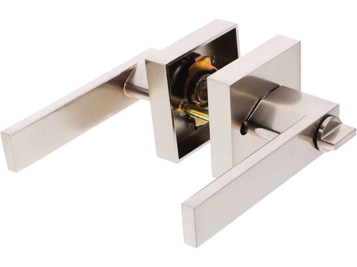 Conjunto De Maçanetas Com Chave Uonlytech, Acabamento Fosco Durável, Para Portas Internas E Externas, Reversíveis