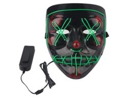 Ats máscara de Palhaço Assustadora com Luzes de Fio para Trajes de Halloween e Festas Verdes