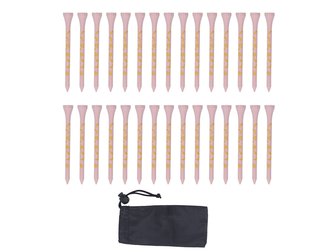 Lurelia Acessório Golfe Tacos De Golfe De Bambu Com Estampa De Caveira Rosa, 30 Peças, 8 Cm
