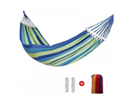 2026 hamaca de Lona Doble 200x80cm, Carga Máxima 90kg, Transpirable, Ideal para Camping Ou Jardim, Bastão Anti rolamento
