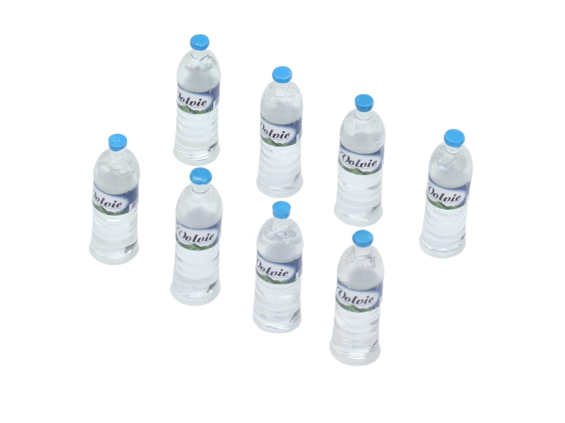 Primerox 8 Garrafas de Água Mineral Miniatura 1:12 para Casa de Bonecas Plástico Brinquedo