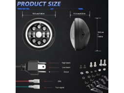 7 Inch Motorcycle Led Headlight Housing High/low Beam Turn Signal Drl
