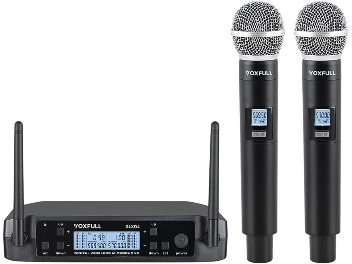 Kit De Microfone Sem Fio Uhf Duplo