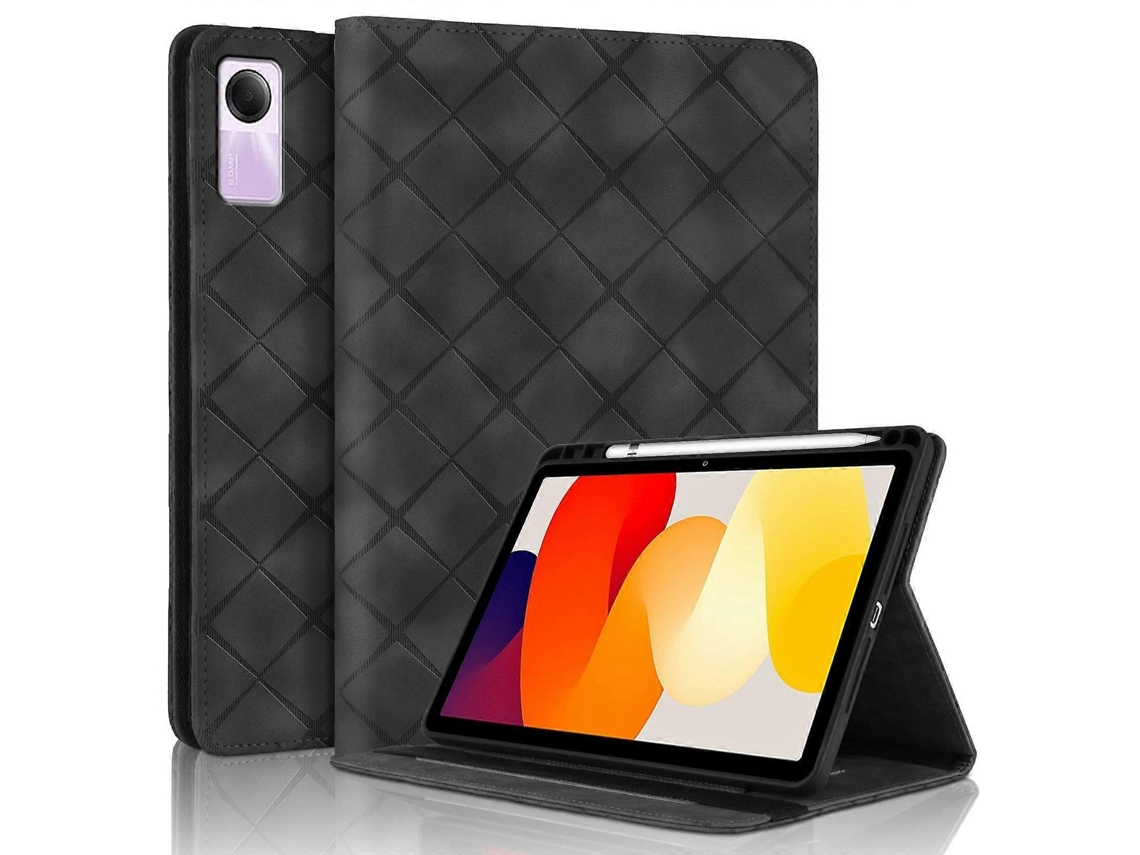 Capa de couro inteligente com relevo de diamante Webake para tablet