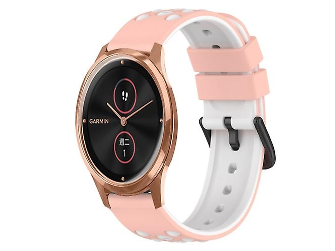 Pulseira De Relógio Garmin Garminmove Luxe 20 Mm, Silicone Bicolor, Preto E Branco.