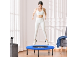 Mini Trampolim Fitness Pés Antiderrapantes Carga 100 Kg Ø81x22,5 Cm Azul Preto