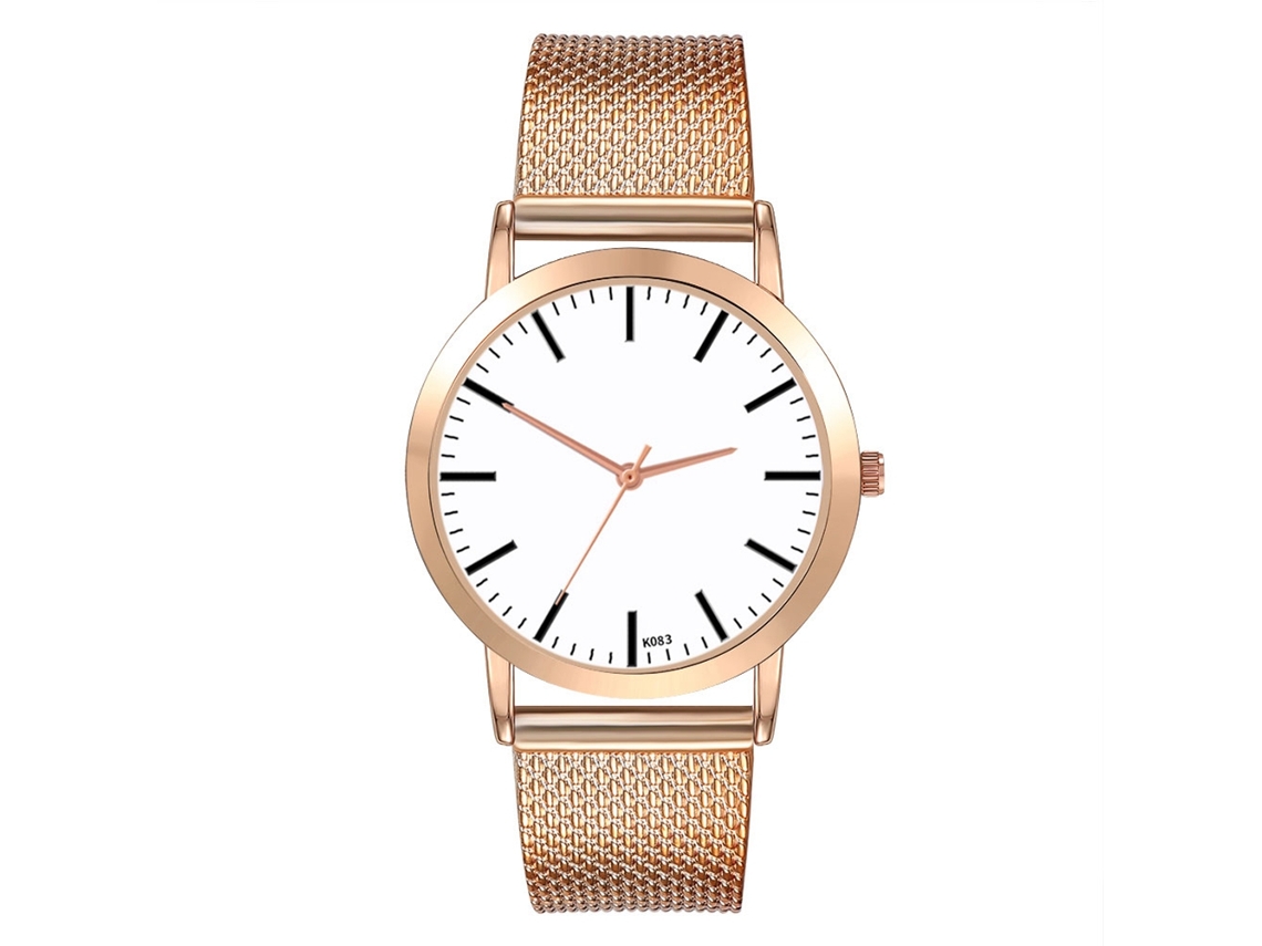 Relógio masculino de quartzo com pulseira de silicone, clássico moderno, cor ouro rosa.