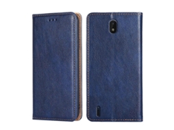 Capa De Couro Magnética Para Nokia C01 Plus / C1 2ª Edição, Cor Sólida, Brilhante, Óleo