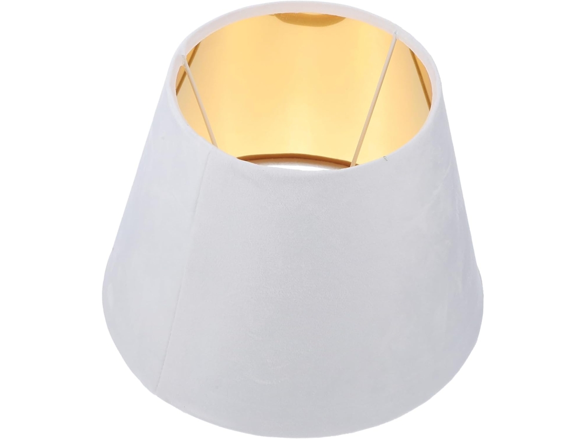 Abajur De Veludo Com Forro Dourado, De Encaixe, Compatível Com Soquetes E27 E E14, 25 Cm De Diâmetro.