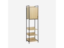 Roupeiro Módulo Prateleiras Porta SWEEEK Panneaux de particules Preto (190x48x60)