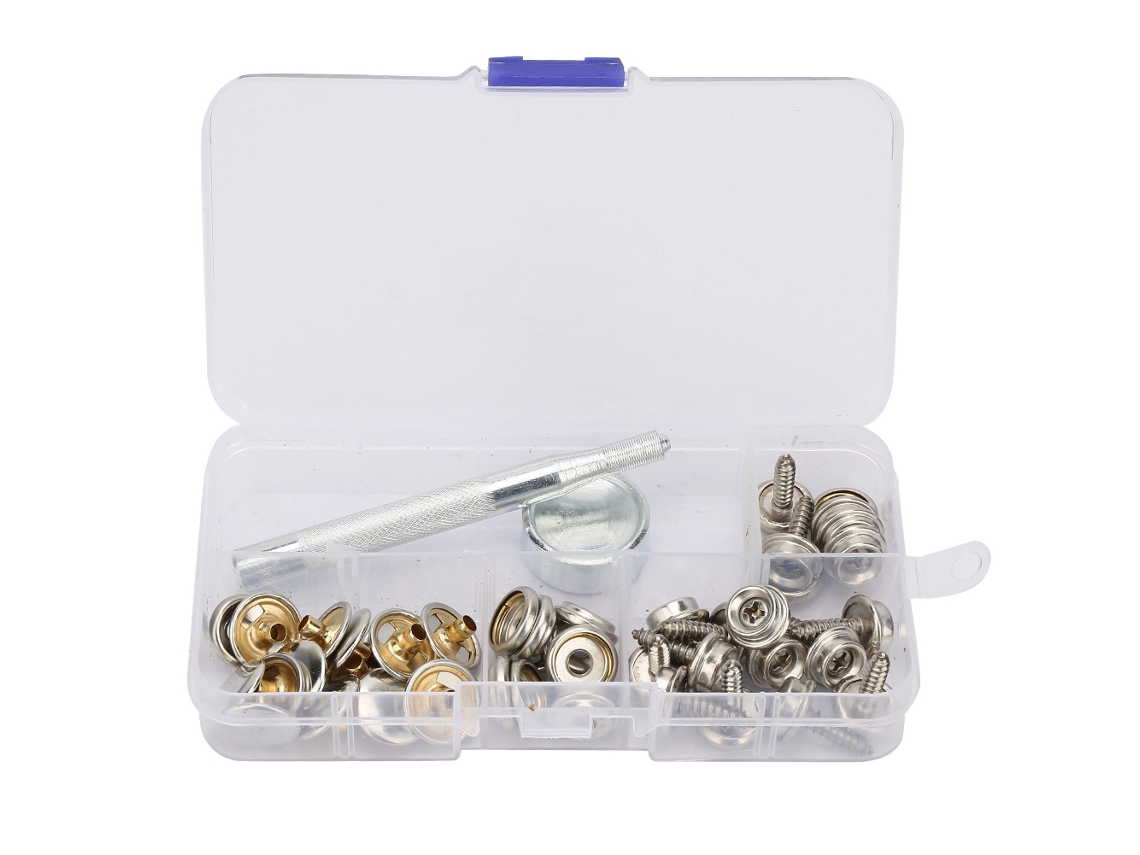Laxiscreed Conjunto De Fechos De Metal Com Ilhós De 15mm Para Cabos E Estofos De Fácil Fixação