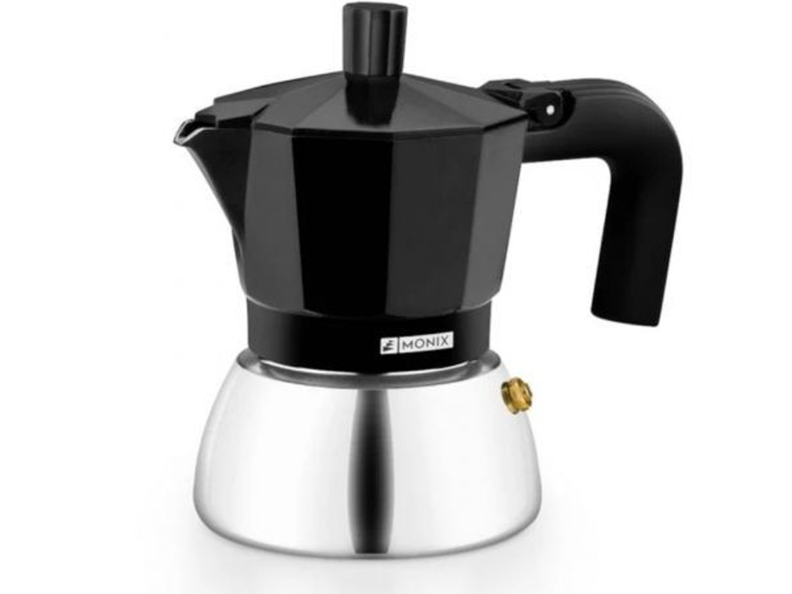 Cafeteira Monix Induction Inox 9 Xícaras, Preta, Alumínio E Aço Cafeteira Monix Induction Inox Preta 9 Xícaras Corpo Em Alumínio E Base Em Aço