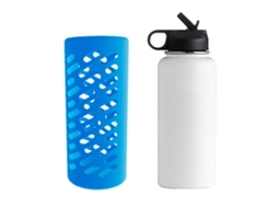 Manga protetora de silicone para garrafa de água isolada de 18oz, azul, para camping | S/MARCA