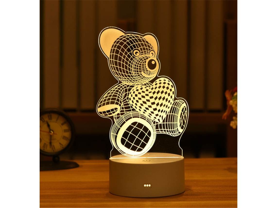 (tipo D) Luminária Noturna Led 3d Em Acrílico