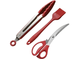 Pinça De Cozinha, Pinça Para Churrasco Prendedor De Alimentos Uso Externo Com Pincel Óleo E Tesoura, Conjunto De