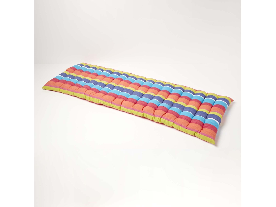 Homescapes Multi Stripe Bench Cushion, 3 Seater