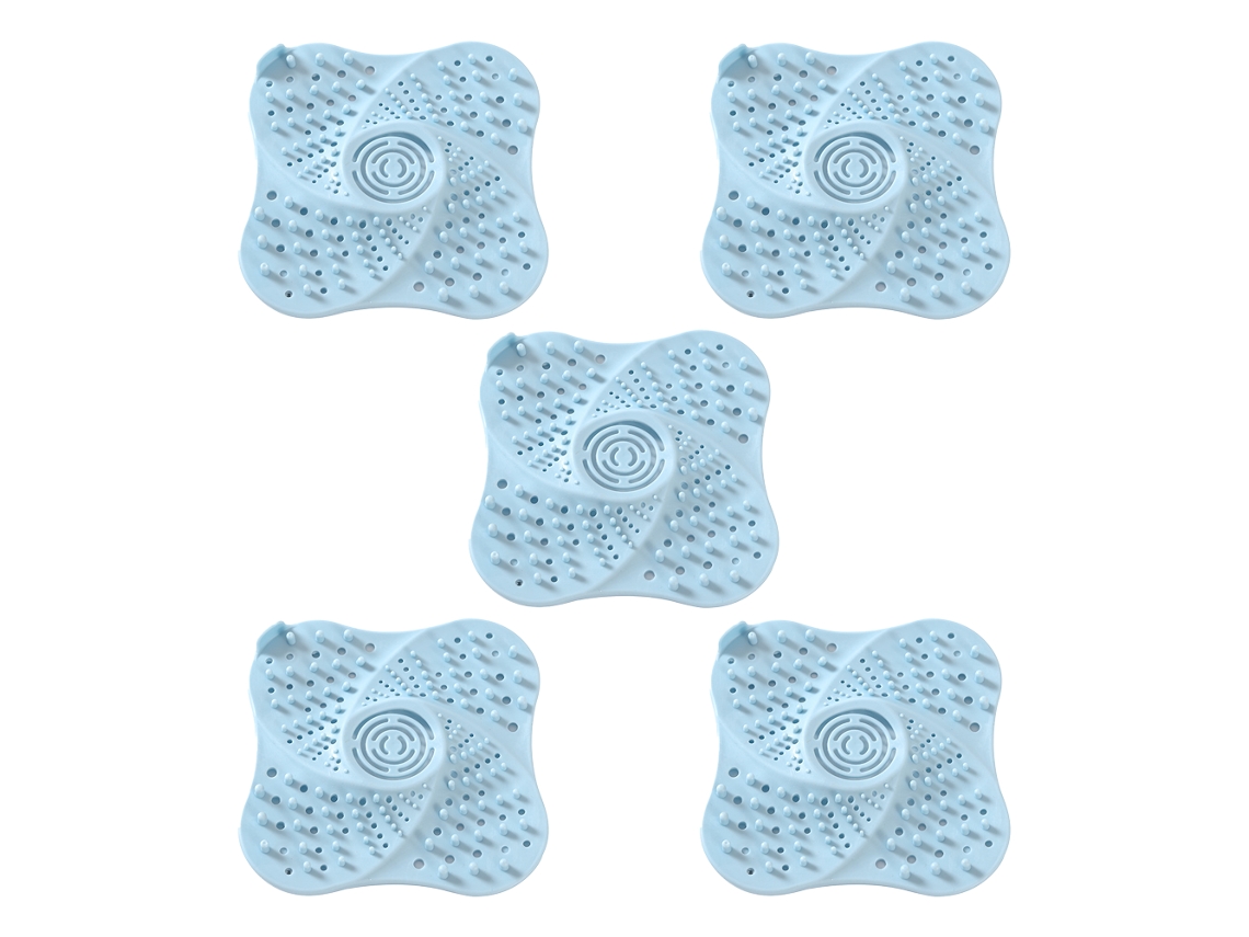 Ferramenta 5 Peças Antibloqueio Capa de Ralo Chão Ventosa Filtro-Céu Azul Chuveiro Coletor Cabelo Rolha Silicone com Ventos UISAVE