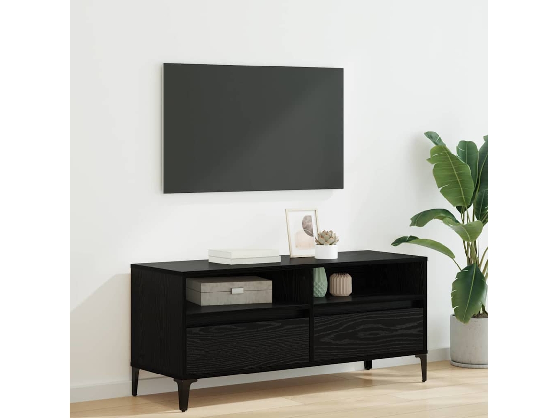 Vidaxl Gabinete Para Tv Com Gaveta Carvalho Preto 100 X 34,5 X 44,5 Cm