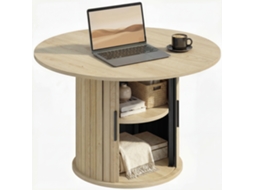 Mesa de Centro com Armazenamento Madeira Natural S/MARCA