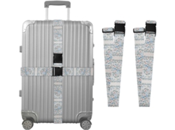 Conjunto De 2 Cintas Bagagem Personalizadas Com Estampa Floral Em Tons Pastel, Com Fivelas Ajustáveis Para Organização