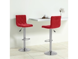 Vidaxl Bancos De Bar 2 Pcs Veludo Vermelho Tinto