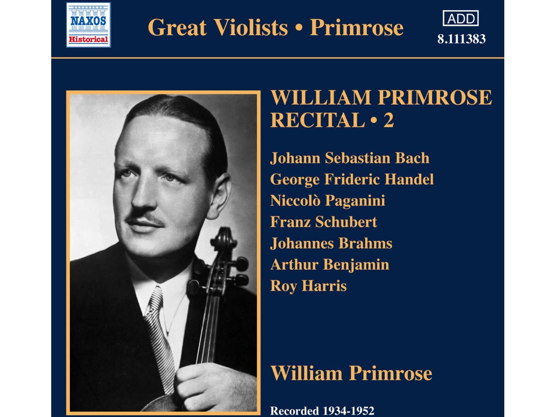 CD Primrose,William - Recital Vol.2 (1CD)